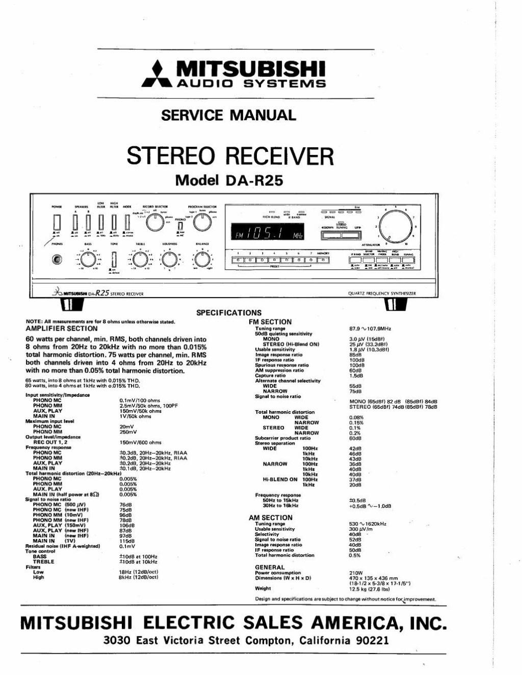 Picture of: Free Audio Service Manuals – Free download mitsubishi da r