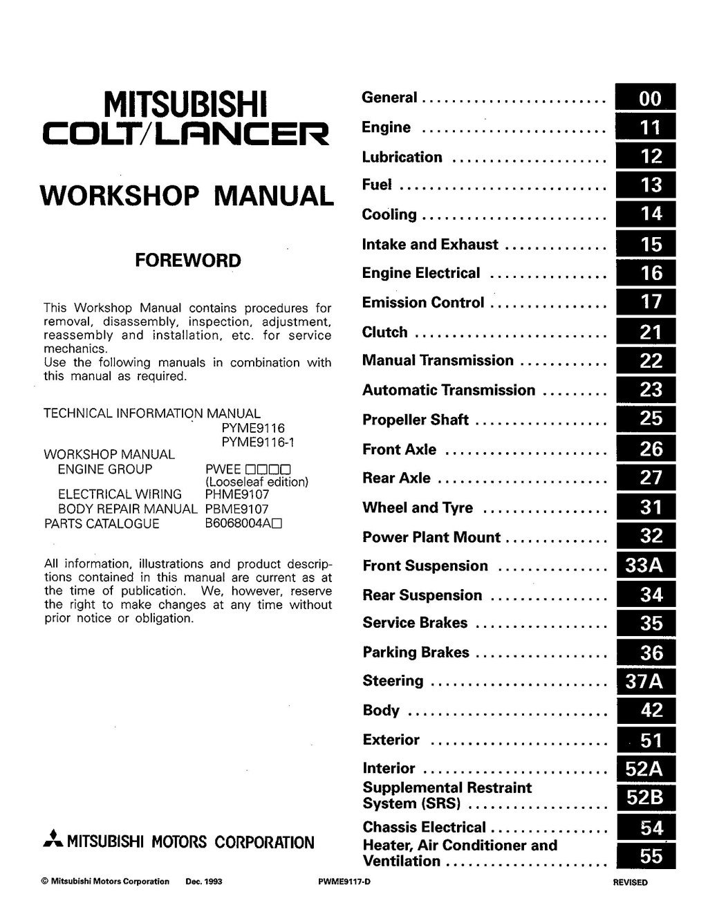 Picture of: Mitsubishi Colt Lancer Service Repair Manual by kmrdisbnvmk
