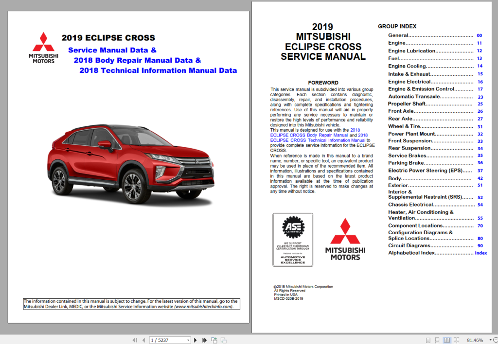 Picture of: Mitsubishi Eclipse Cross – Technical Information, Service