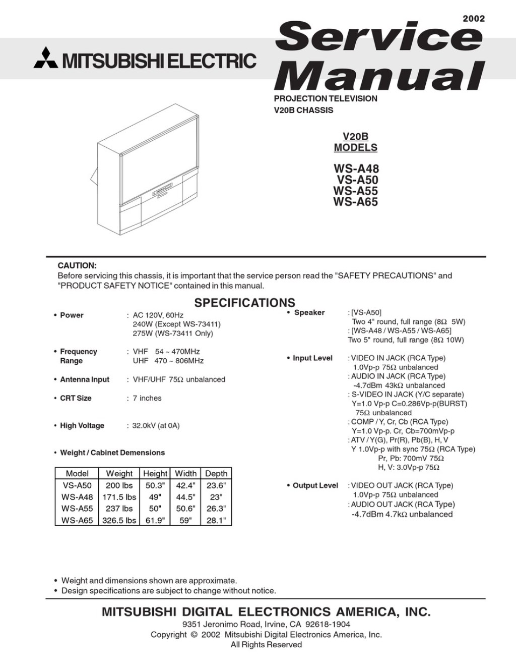 Picture of: MITSUBISHI ELECTRIC WS-A SERVICE MANUAL Pdf Download  ManualsLib