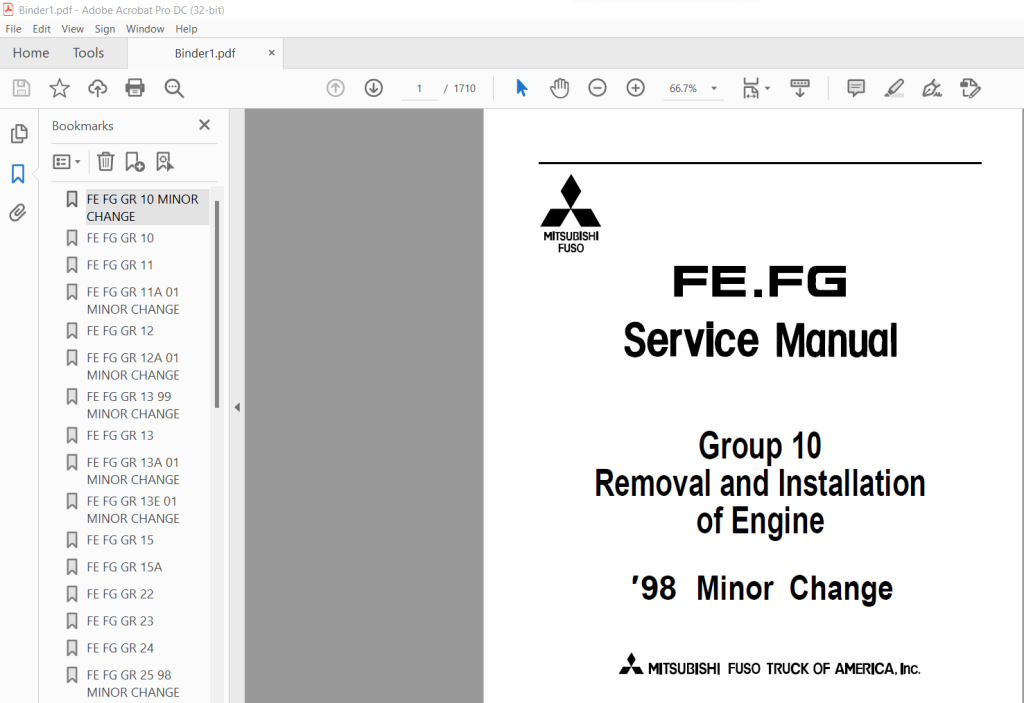 Picture of: – Mitsubishi FUSO FE FG Truck (USA) Service Manual – PDF
