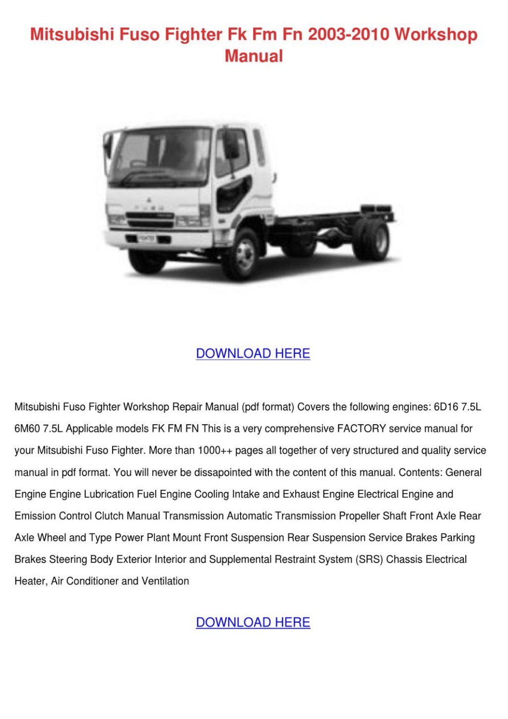 Picture of: Mitsubishi Fuso Fighter Fk Fm Fn   Wo by Asia Hafter – Issuu