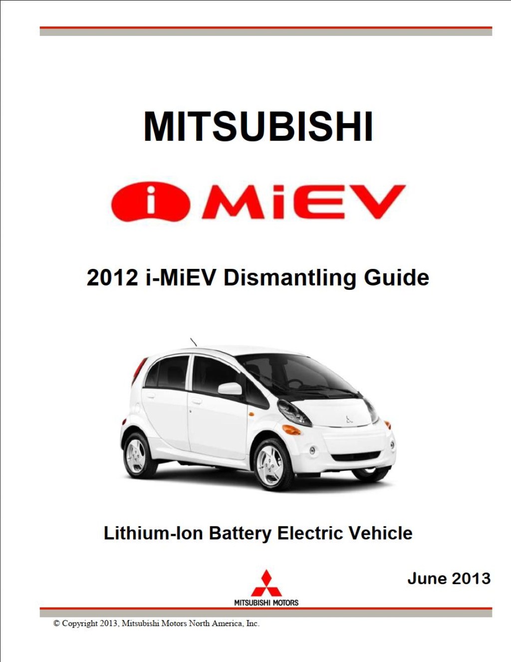 Picture of: Mitsubishi I-MiEV  Dismantling Guide – Download In PDF For Free