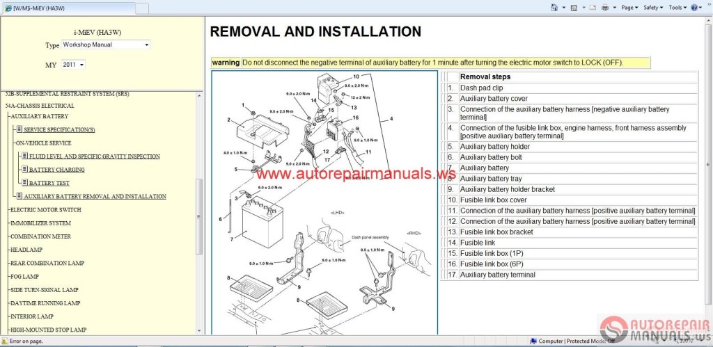 Picture of: Mitsubishi I-MIEV  Service Manual  Auto Repair Manual Forum