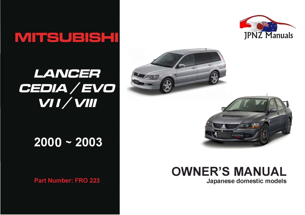 Picture of: Mitsubishi Lancer Cedia / Evo VII / VIII Owners Manual In English