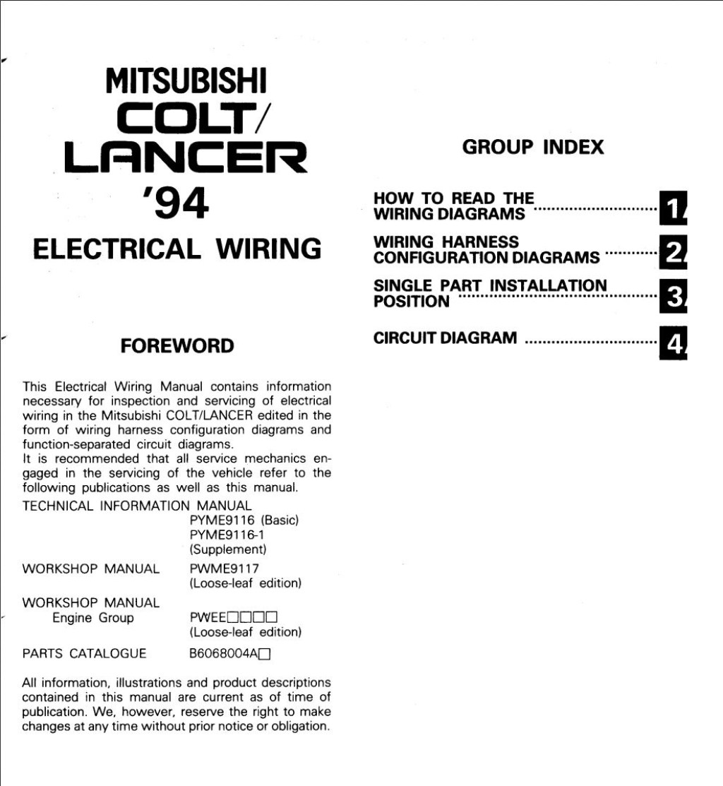 Picture of: Mitsubishi Lancer  Electrical Wiring – Download In PDF For Free
