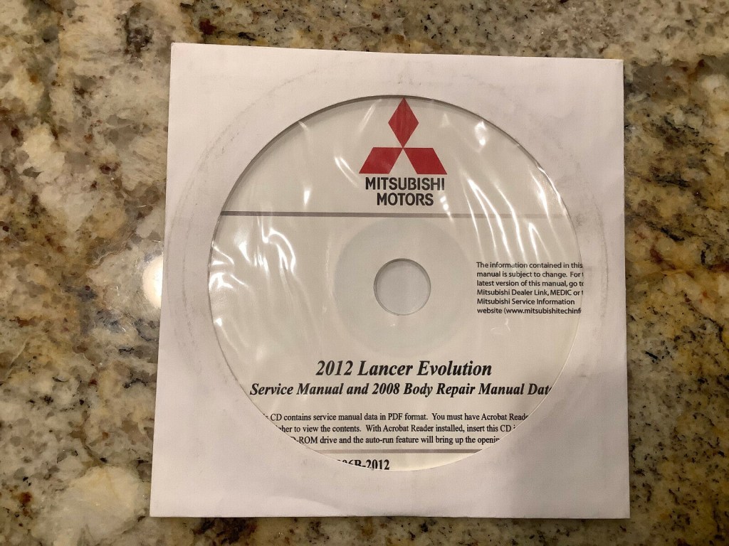 Picture of: Mitsubishi Lancer Evolution Evo Service Shop Repair Manual on CD DVD