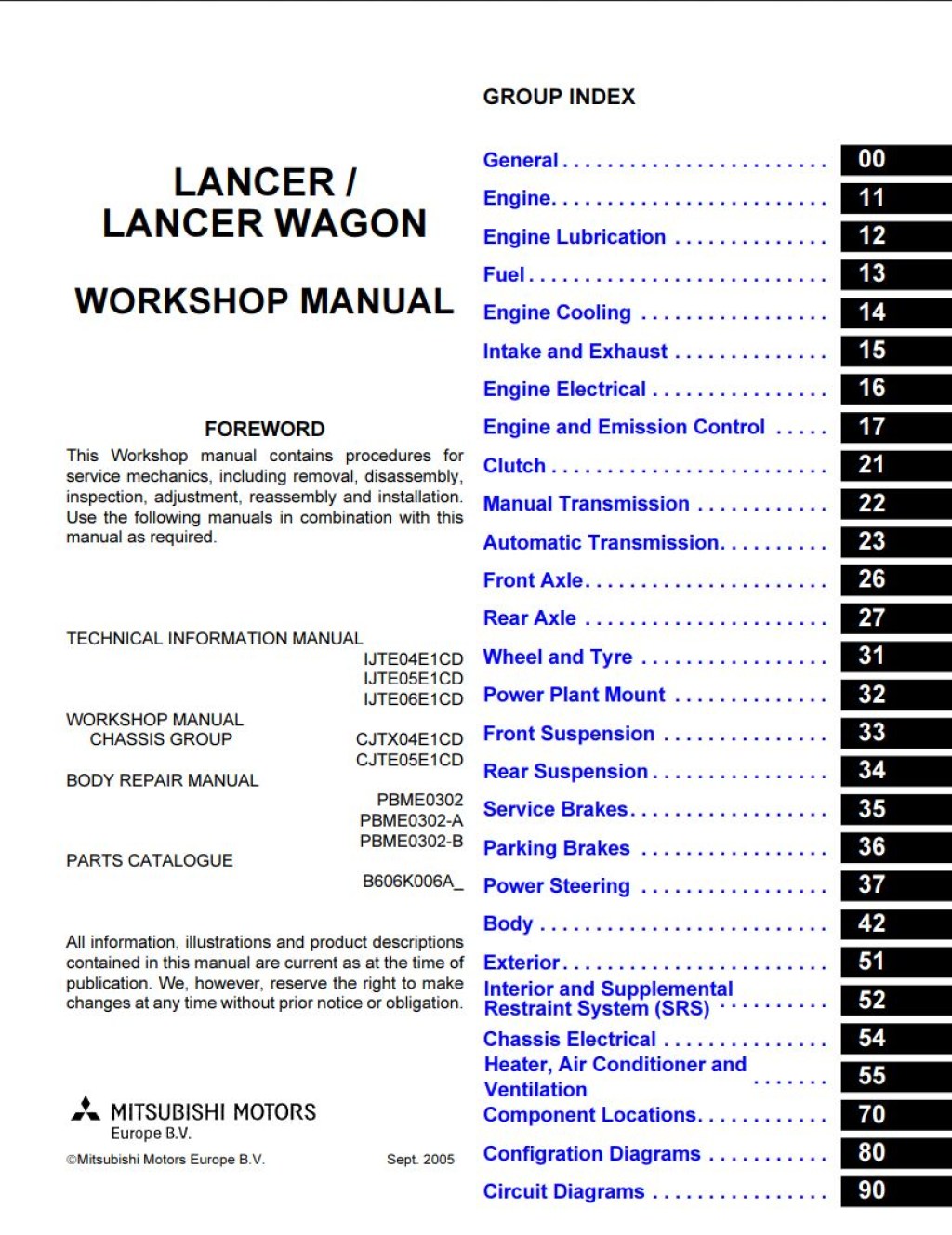 Picture of: Mitsubishi Lancer  Workshop Manual – Download In PDF For Free