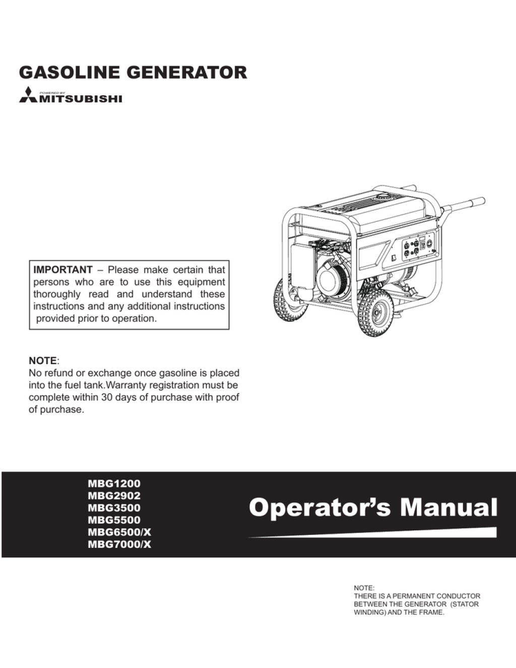 Picture of: Mitsubishi MBGX Operator`s manual  Manualzz