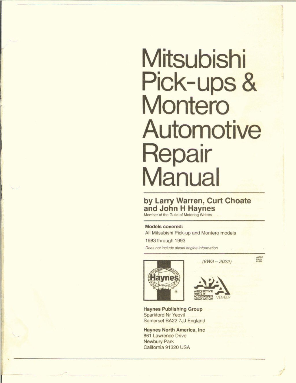 Picture of: MITSUBISHI MIGHTY MAX Service and Repair Manual