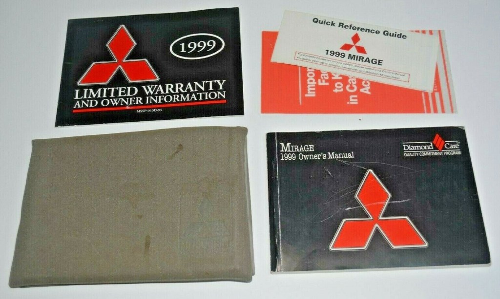 Picture of: MITSUBISHI MIRAGE OWNERS MANUAL GUIDE BOOK SET WITH CASE OEM
