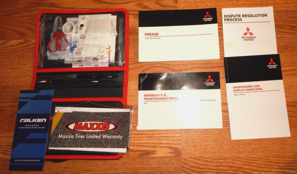 Picture of: MITSUBISHI MIRAGE Owners Manual With Case First Aid Kit And Extras