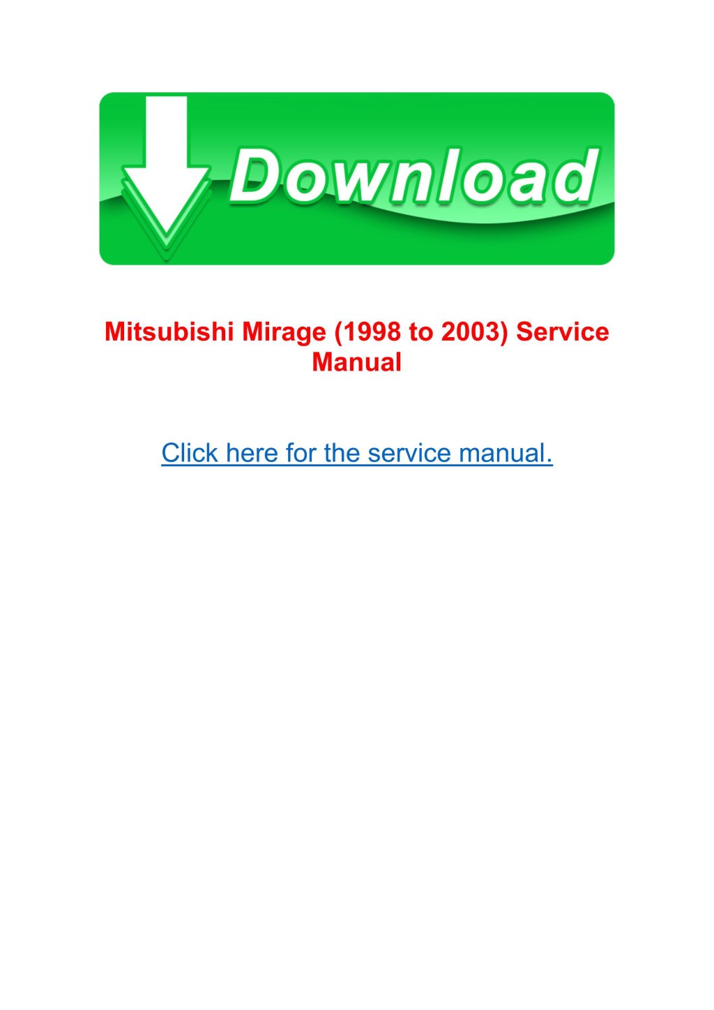 Picture of: Mitsubishi Mirage ( to ) Service Manual by