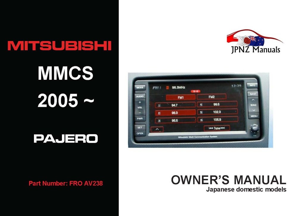 Picture of: Mitsubishi MMCS ~ Pajero Multi Owners user Manual In English