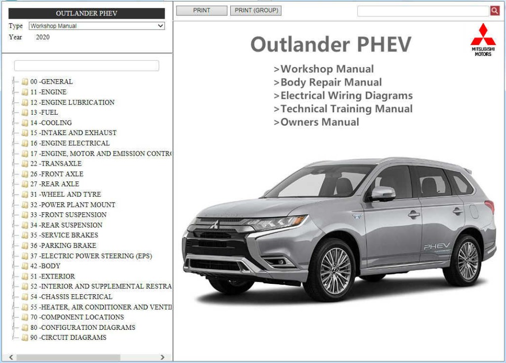 Picture of: Mitsubishi Outlander Phev Workshop Service Manual Wiring Diagram