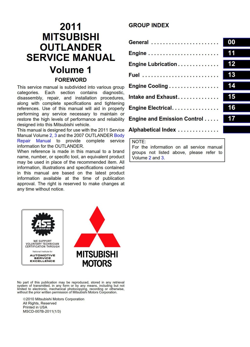 Picture of: MITSUBISHI OUTLANDER  SERVICE MANUAL – Download In PDF For Free