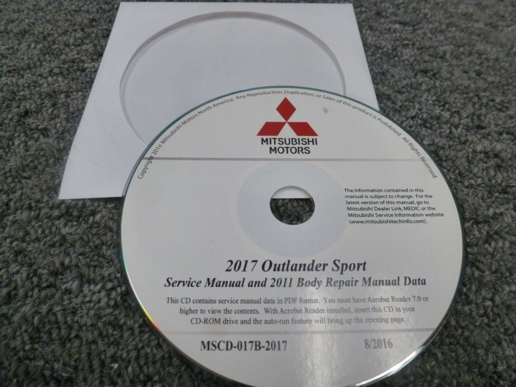 Picture of: Mitsubishi Outlander Sport Shop Service Repair Manual CD ES LE SE SEL  GT