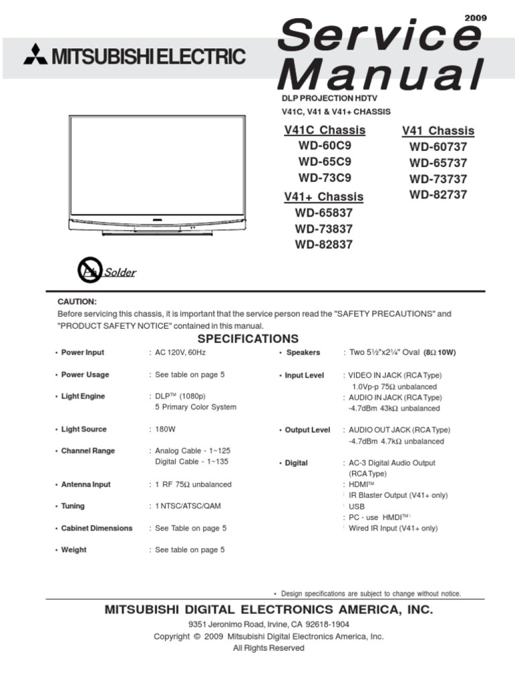 Picture of: Mitsubishi Service Manual V Chassis  PDF  Hdmi  Printed