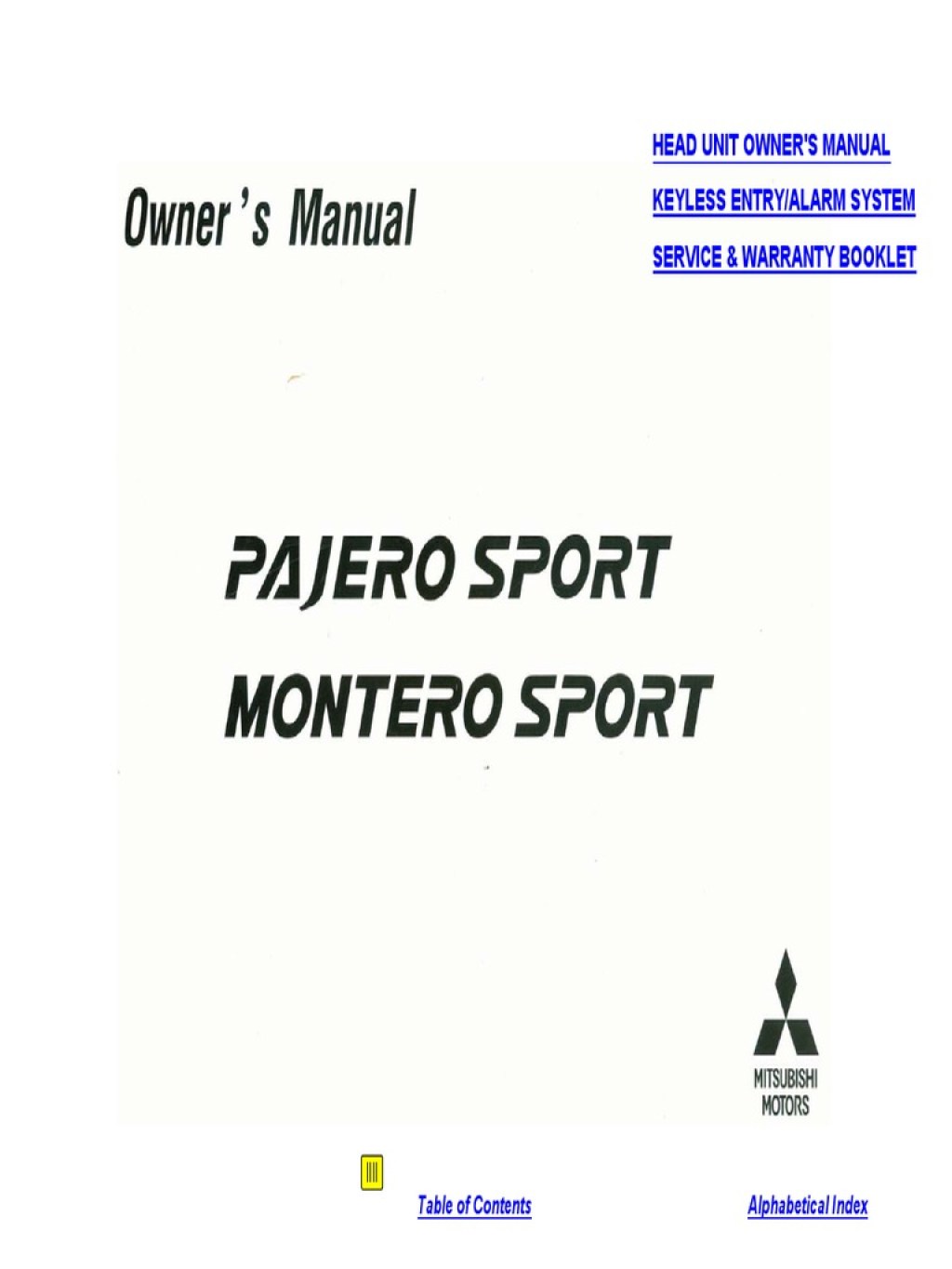 Picture of: Owners Manual With Links – Montero Sport Gen  – Rev  PDF  PDF