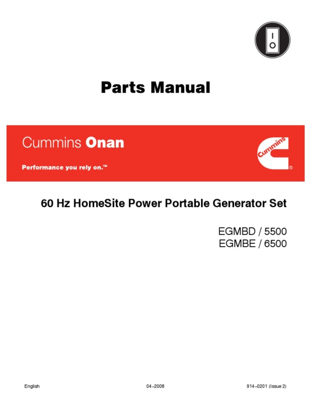 Picture of: Parts Manual:  HZ Homesite Power Portable Generator Set  PDF