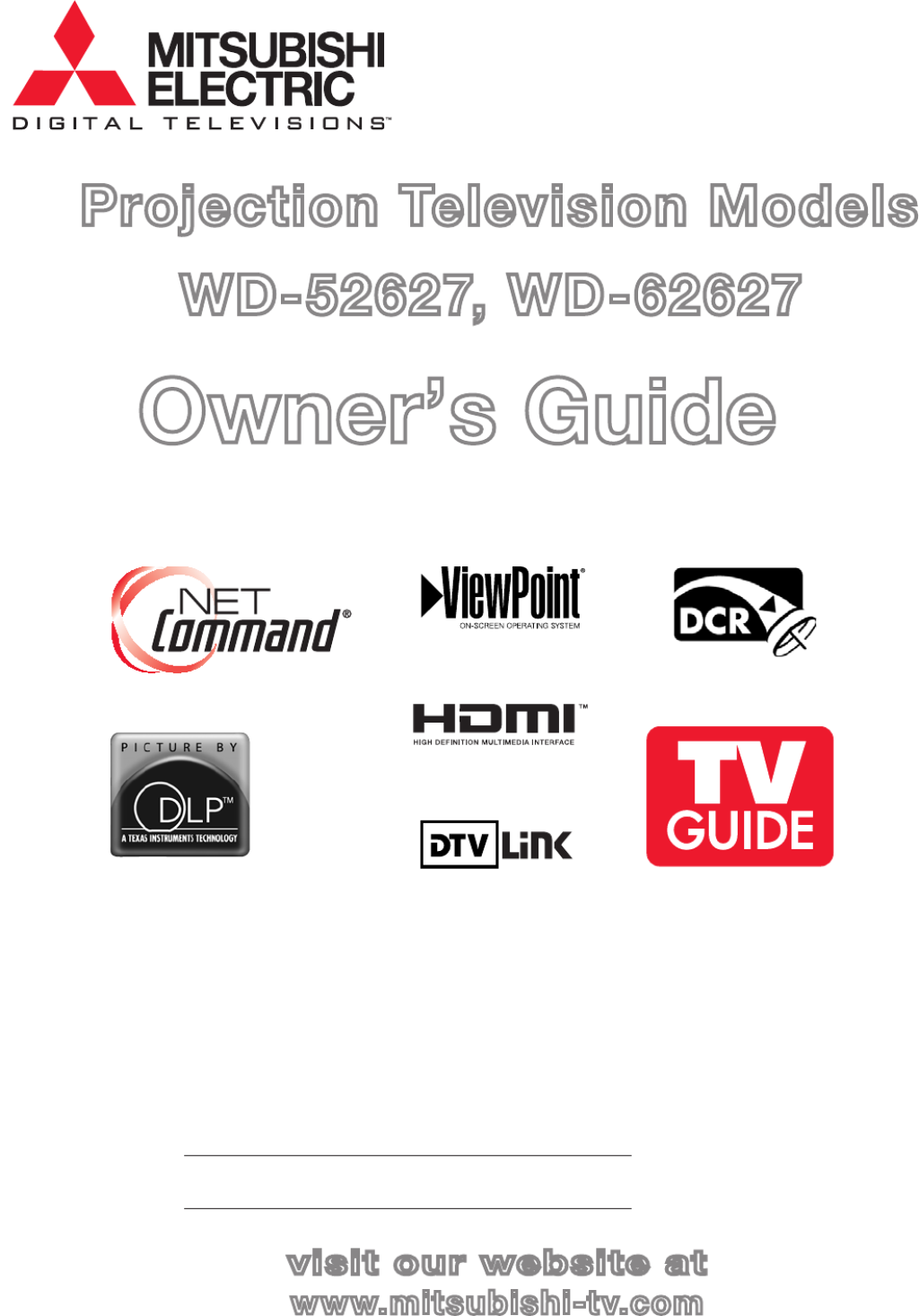 Picture of: User manual Mitsubishi WD- (English –  pages)